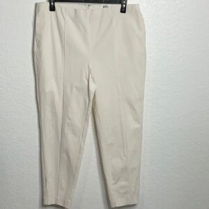 Alfani NWT Shitake White Zipper Back Ankle Pants with Pockets. Cotton Blend.